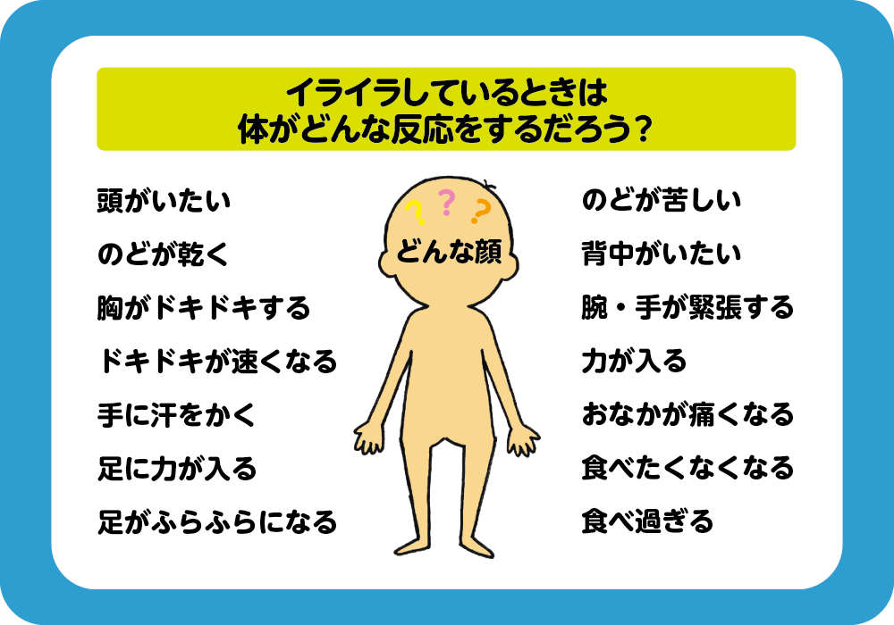 イライラしているときは体がどんな反応をするだろう？