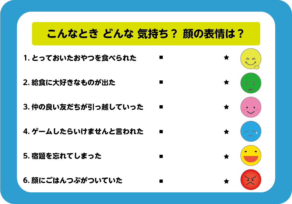 こんなときどんな気持ち？顔の表情は？