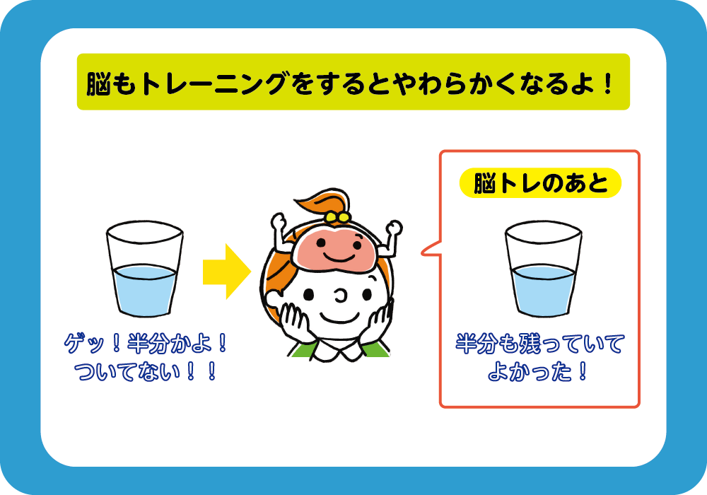 脳もトレーニンングするとやわらかくなるよ！