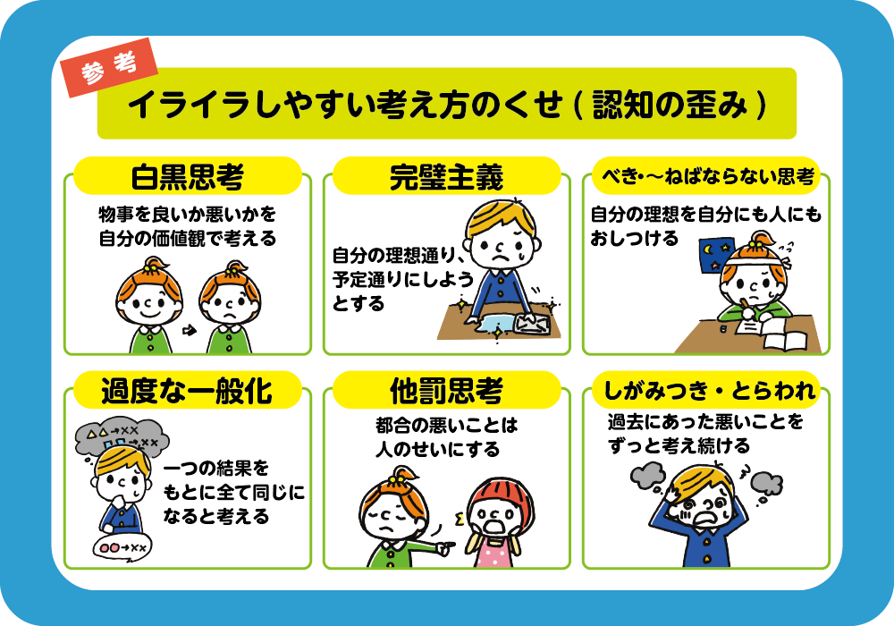 イライラしやすい考え方のくせ（認知の歪み）